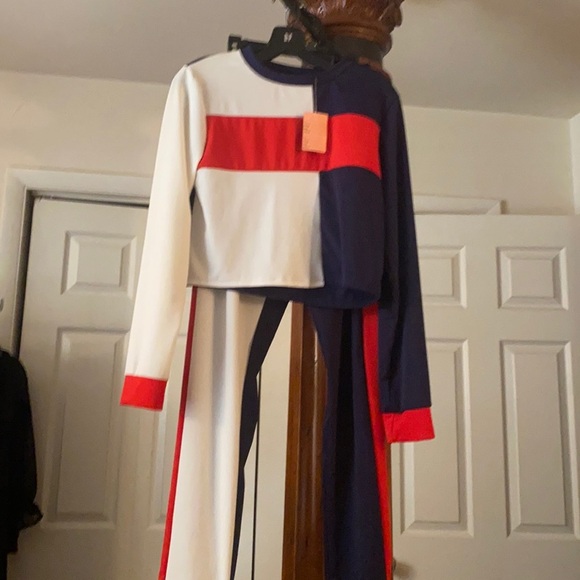 2pcs pant suit red white and blue - Picture 1 of 8